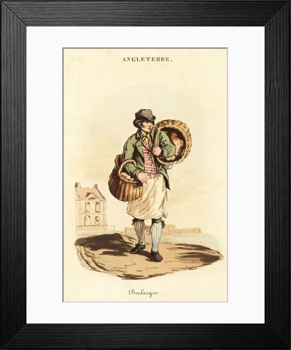 Framed Print : Baker delivering bread in London, 1800s Framed Print : Baker delivering bread in London, 1800s