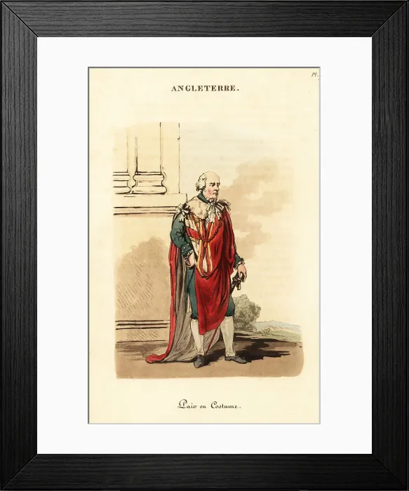 Framed Print : British peer of the realm in ceremonial dress, 1800s Framed Print : British peer of the realm in ceremonial dress, 1800s