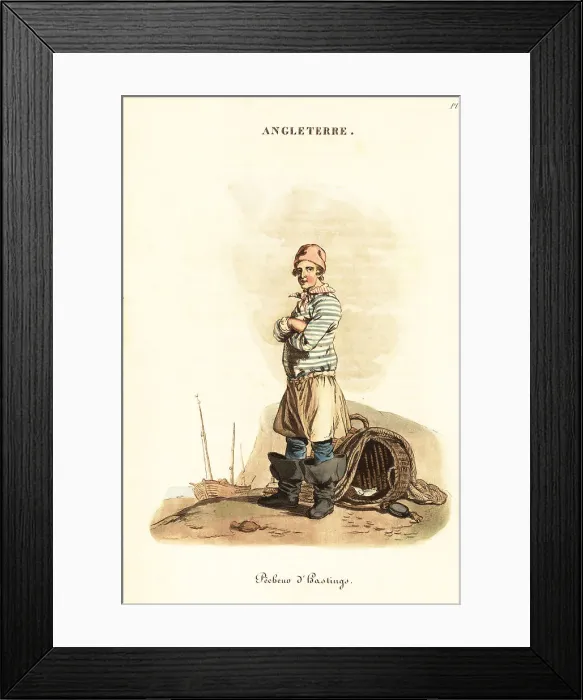 Framed Print : Fisherman of Hastings, Kent, England, 1800s Framed Print : Fisherman of Hastings, Kent, England, 1800s