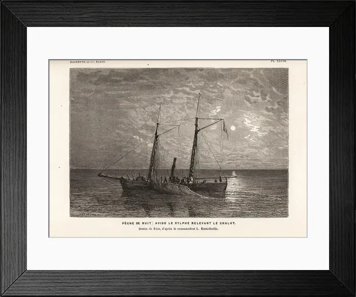 Framed Print : Le Sylphe fishing by night Framed Print : Le Sylphe fishing by night