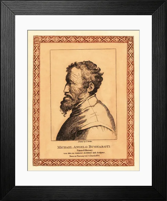 Framed Print : Portrait of Michelangelo (1475-1564), Italian sculptor and paint Framed Print : Portrait of Michelangelo (1475-1564), Italian sculptor and paint