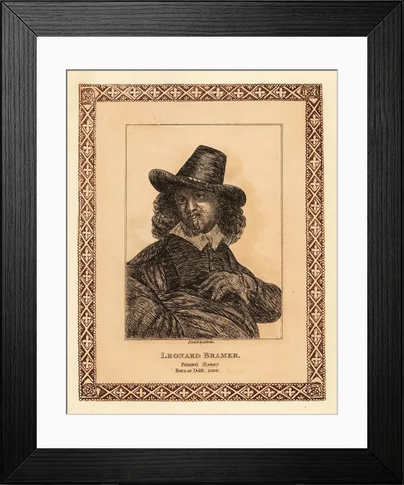 Framed Print : Portrait of Leonaert Bramer, 1596-1674, Dutch history painter Framed Print : Portrait of Leonaert Bramer, 1596-1674, Dutch history painter