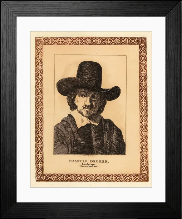 Framed Print : Portrait of Francis Decker, 17th century Dutch landscape painter Framed Print : Portrait of Francis Decker, 17th century Dutch landscape painter