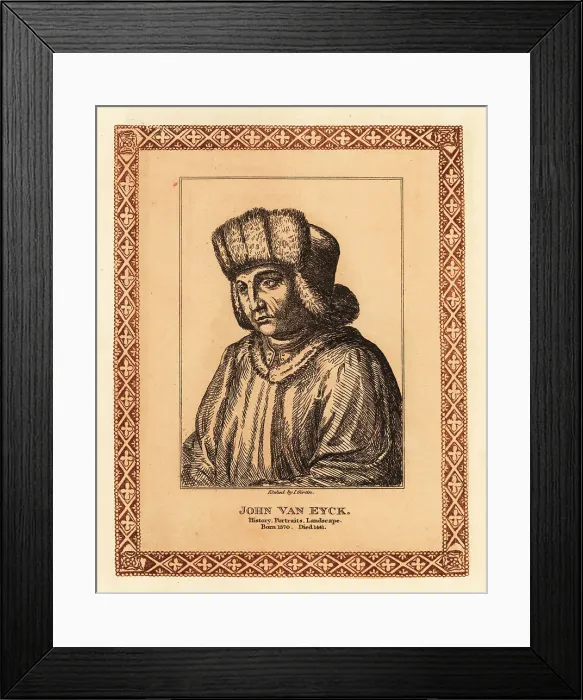 Framed Print : Portrait of Hubert van Eyck (c. 1385-1426), Early Netherlandis Framed Print : Portrait of Hubert van Eyck (c. 1385-1426), Early Netherlandis