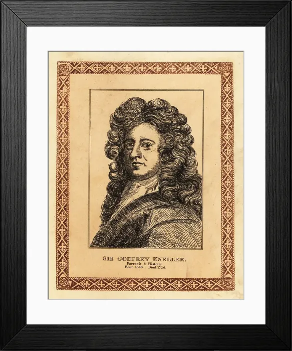 Framed Print : Self-portrait of Sir Godfrey Kneller, portrait painter to the En Framed Print : Self-portrait of Sir Godfrey Kneller, portrait painter to the En