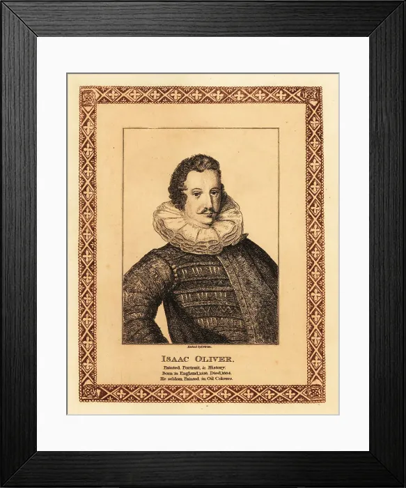 Framed Print : Portrait of Isaac Oliver, English portrait miniature painter Framed Print : Portrait of Isaac Oliver, English portrait miniature painter