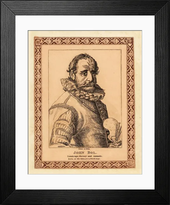 Framed Print : Portrait of Hans Bol, Flemish painter, draughtsman and printmake Framed Print : Portrait of Hans Bol, Flemish painter, draughtsman and printmake