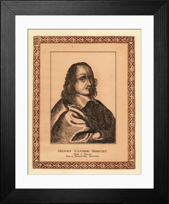 Framed Print : Portrait of Hendrik van der Borcht, painter, draughtsman and pri Framed Print : Portrait of Hendrik van der Borcht, painter, draughtsman and pri