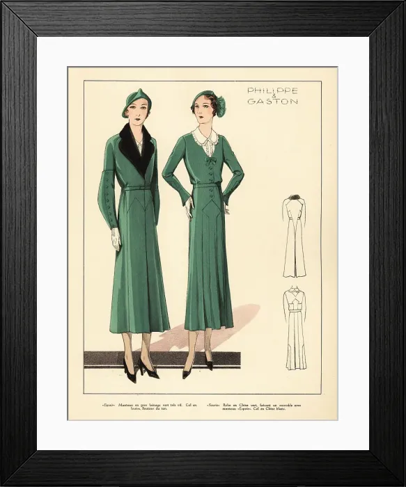 Framed Print : Women in matching coat and dress by Philippe & Gaston, 1931 Framed Print : Women in matching coat and dress by Philippe & Gaston, 1931