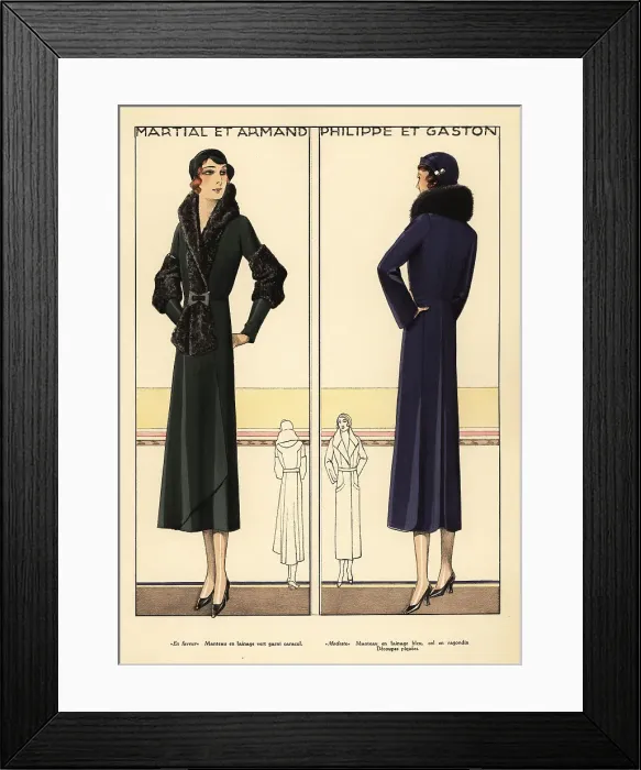 Framed Print : Wool coats by Martial et Armand and Philippe et Gaston, 1931 Framed Print : Wool coats by Martial et Armand and Philippe et Gaston, 1931