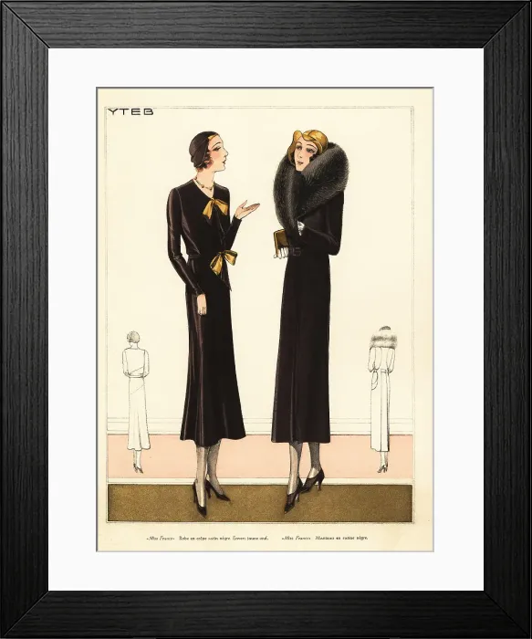 Framed Print : Women in matching dress and coat by Yteb, 1931 Framed Print : Women in matching dress and coat by Yteb, 1931