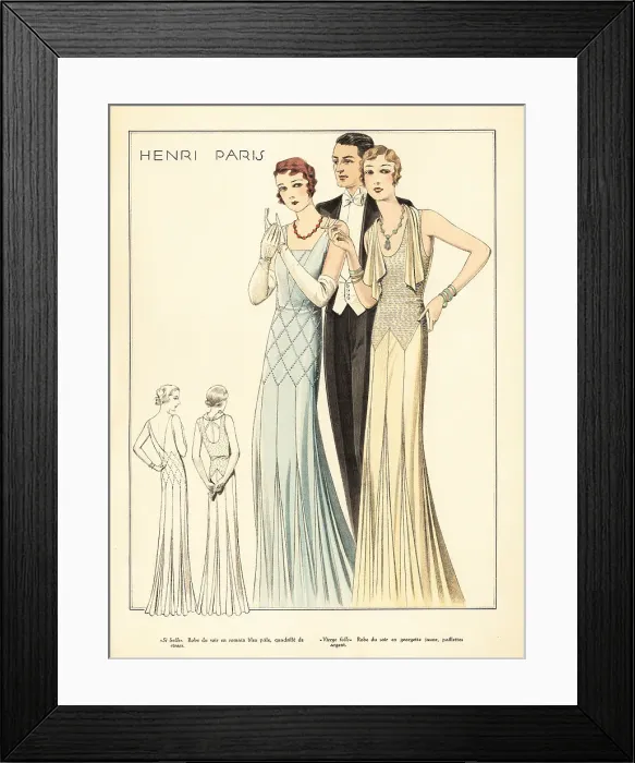 Framed Print : Women in evening dresses by Henri Paris, 1931 Framed Print : Women in evening dresses by Henri Paris, 1931