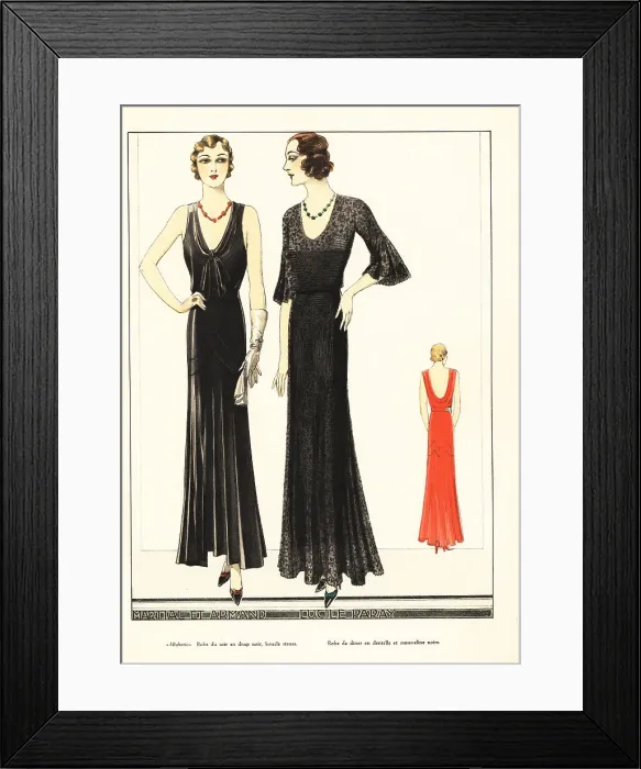 Framed Print : Evening and dinner dresses by Martial et Armand and Lucile Paray Framed Print : Evening and dinner dresses by Martial et Armand and Lucile Paray