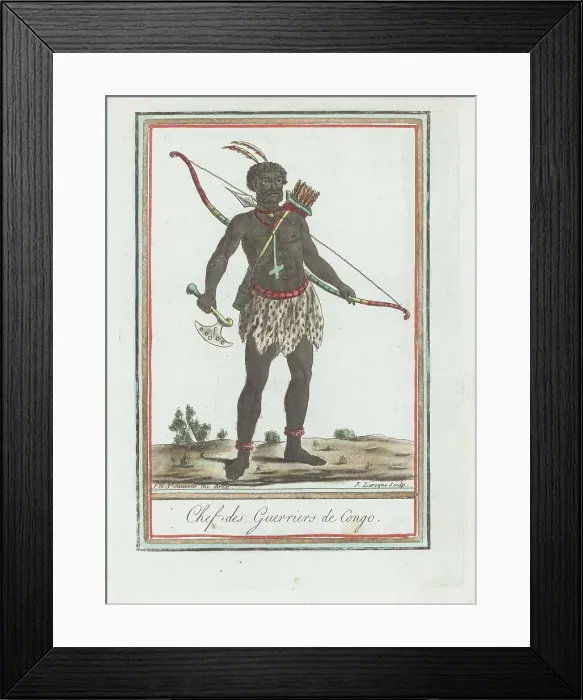 Framed Print : Warrior chief of the Kingdom of Congo, Africa Framed Print : Warrior chief of the Kingdom of Congo, Africa