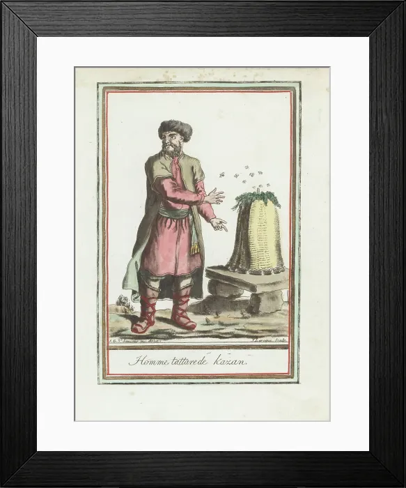 Framed Print : Tatar man of Kazan with beehive Framed Print : Tatar man of Kazan with beehive