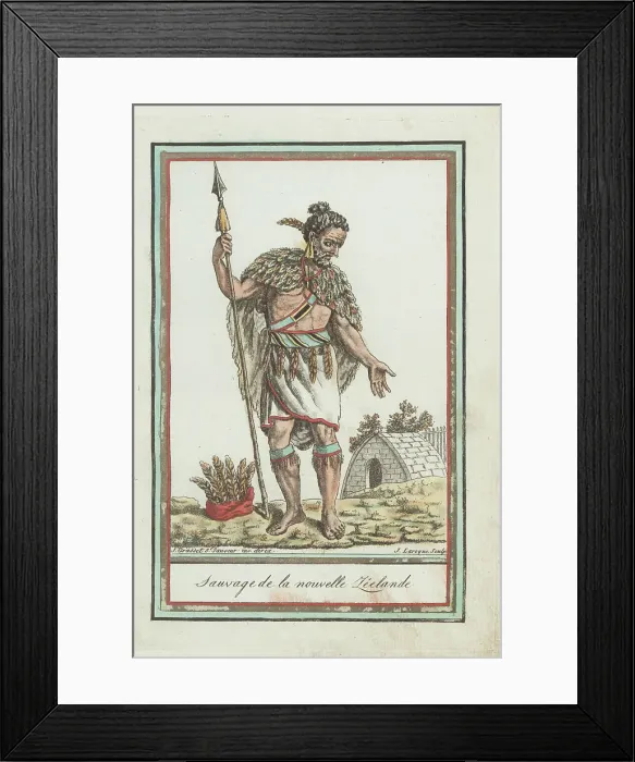 Framed Print : Maori man in feather cloak or Kakahu