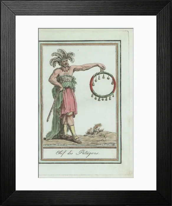 Framed Print : Native American chief of Patagonia, South America Framed Print : Native American chief of Patagonia, South America