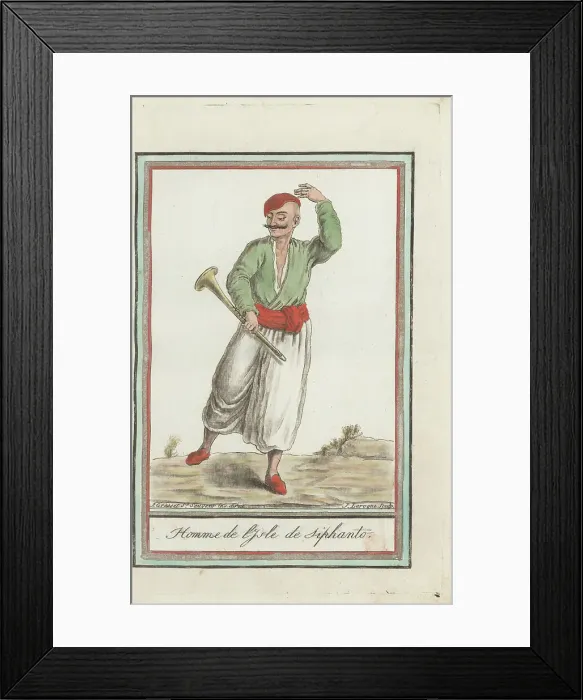 Framed Print : Man of the island of Sifnos, Ottoman Empire, with karamuza Framed Print : Man of the island of Sifnos, Ottoman Empire, with karamuza