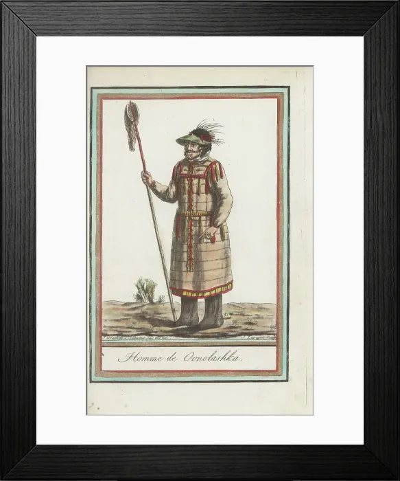 Framed Print : Unangan man of Unalaska, Aleutian Islands Framed Print : Unangan man of Unalaska, Aleutian Islands