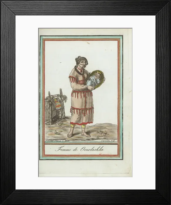 Framed Print : Unangan woman and child of Unalaska, Aleutian Islands Framed Print : Unangan woman and child of Unalaska, Aleutian Islands