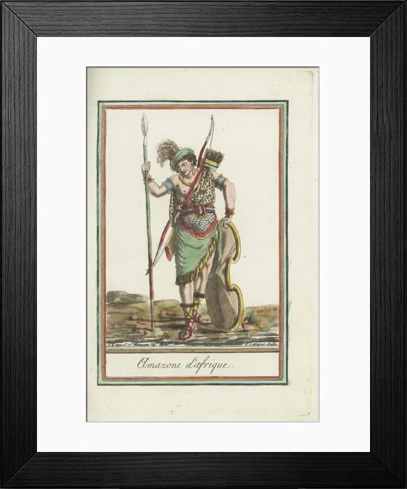 Framed Print : Costume of an African Amazon warror Framed Print : Costume of an African Amazon warror