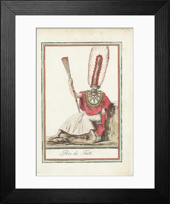 Framed Print : Ceremonial costume of a King of Tahiti Framed Print : Ceremonial costume of a King of Tahiti