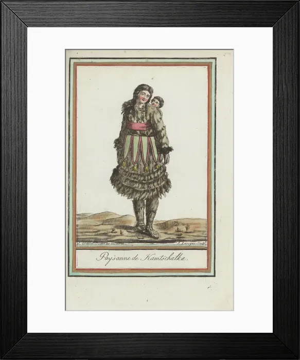 Framed Print : Itelmen peasant woman and child of Kamchatka Framed Print : Itelmen peasant woman and child of Kamchatka