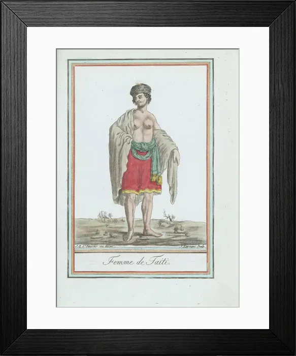 Framed Print : Costume of a native woman of Tahiti Framed Print : Costume of a native woman of Tahiti