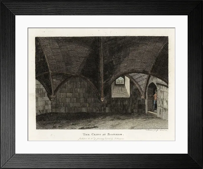 Framed Print : The crypt of Holy Trinity Church, Bosham, 1783 Framed Print : The crypt of Holy Trinity Church, Bosham, 1783