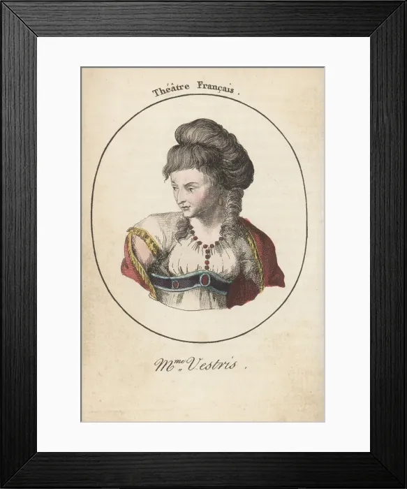 Framed Print : Madame Vestris, French actress, 1743-1804 Framed Print : Madame Vestris, French actress, 1743-1804