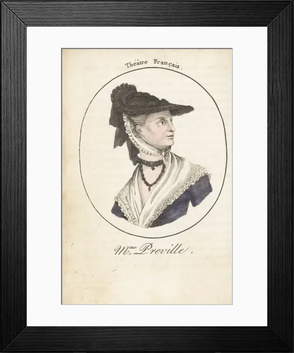 Framed Print : Madame Préville, French stage actress, 18th century Framed Print : Madame Préville, French stage actress, 18th century