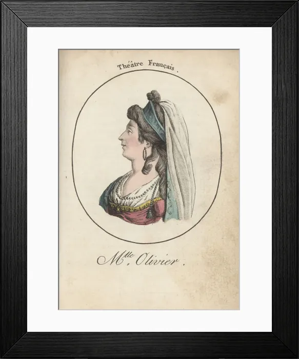 Framed Print : Mademoiselle Olivier, French stage actress, 1764-1787 Framed Print : Mademoiselle Olivier, French stage actress, 1764-1787