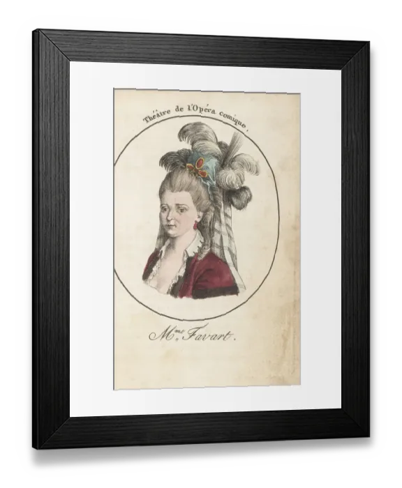 Framed Print : Justine Favart, French opera singer and dancer Framed Print : Justine Favart, French opera singer and dancer