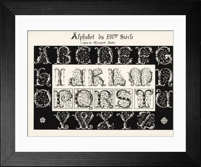 Framed Print : Initial letters taken from a 16th century Italian manuscript Framed Print : Initial letters taken from a 16th century Italian manuscript