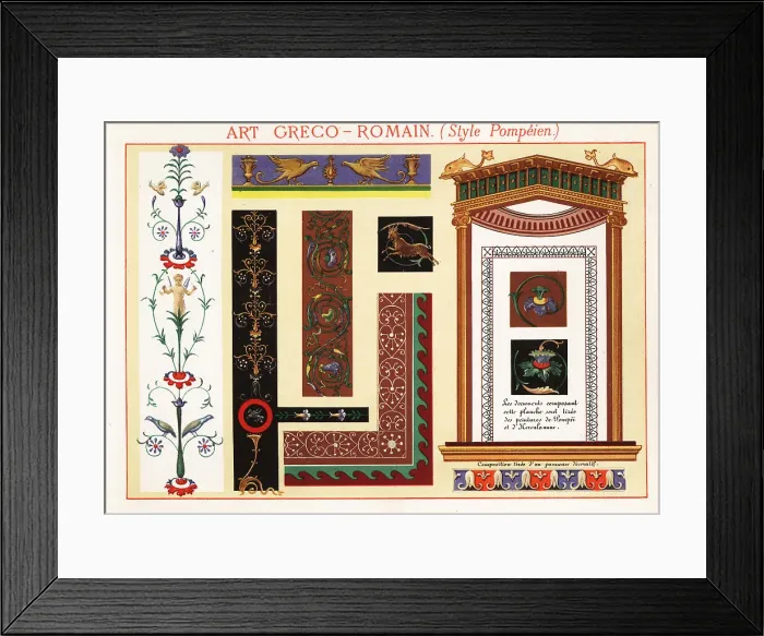 Framed Print : Wall paintings, murals, panels and borders from Pompeii and Herc Framed Print : Wall paintings, murals, panels and borders from Pompeii and Herc
