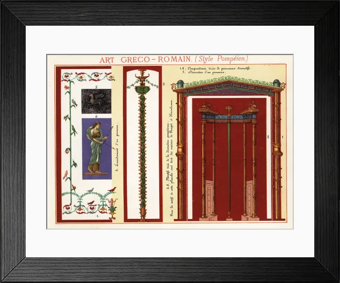Framed Print : Wall paintings, murals, panels and borders from Pompeii and Herc Framed Print : Wall paintings, murals, panels and borders from Pompeii and Herc