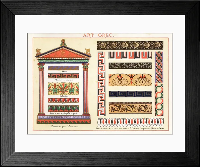 Framed Print : Design elements, friezes, borders and architecture from the clas Framed Print : Design elements, friezes, borders and architecture from the clas
