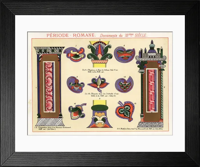 Framed Print : Initials, design elements and capitals from documents of the Rom Framed Print : Initials, design elements and capitals from documents of the Rom