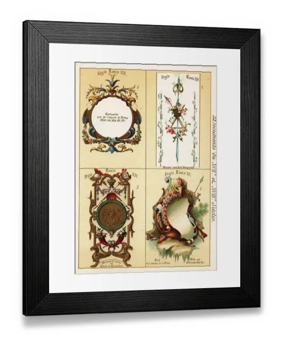 Framed Print : Decorative features from the eras of Louis XIII, Louis XIV and L Framed Print : Decorative features from the eras of Louis XIII, Louis XIV and L