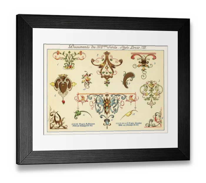Framed Print : Design elements from the era of Louis XIII Framed Print : Design elements from the era of Louis XIII