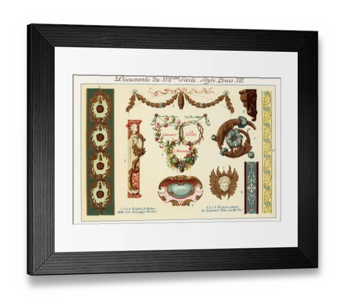 Framed Print : Design elements from the era of Louis XIII Framed Print : Design elements from the era of Louis XIII