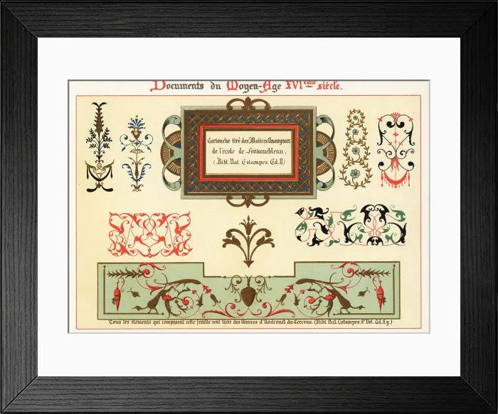 Framed Print : Design elements from the 16th century Framed Print : Design elements from the 16th century