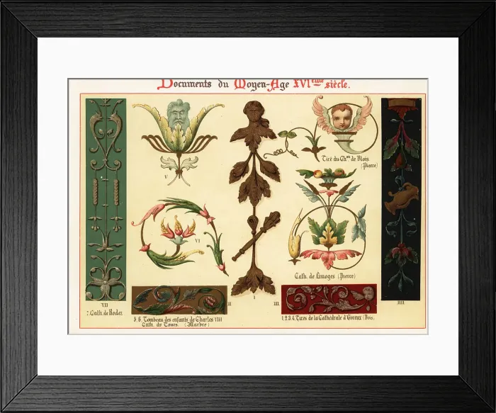 Framed Print : Design elements from architecture of the 16th century Framed Print : Design elements from architecture of the 16th century