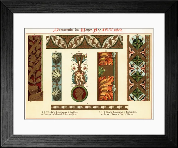 Framed Print : Design elements from architecture of the 16th century Framed Print : Design elements from architecture of the 16th century