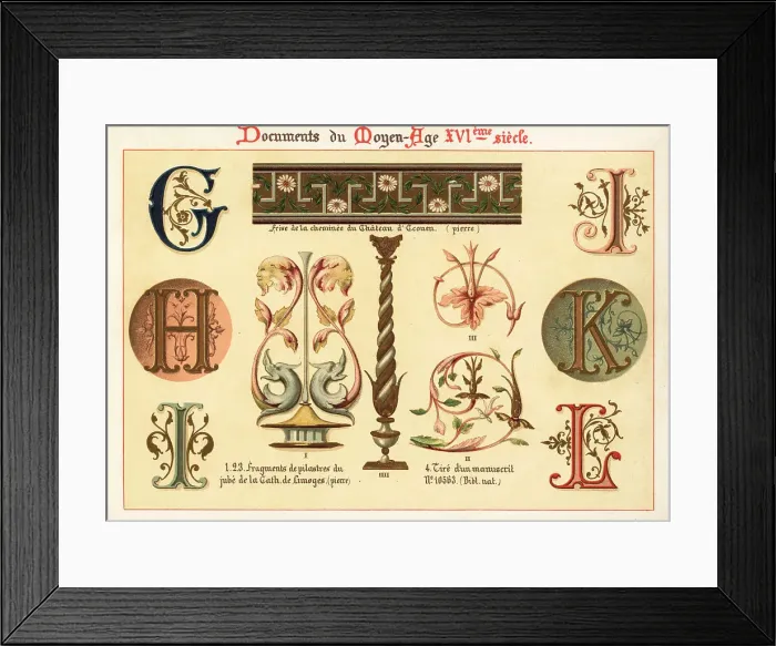 Framed Print : Design elements from the 16th century Framed Print : Design elements from the 16th century