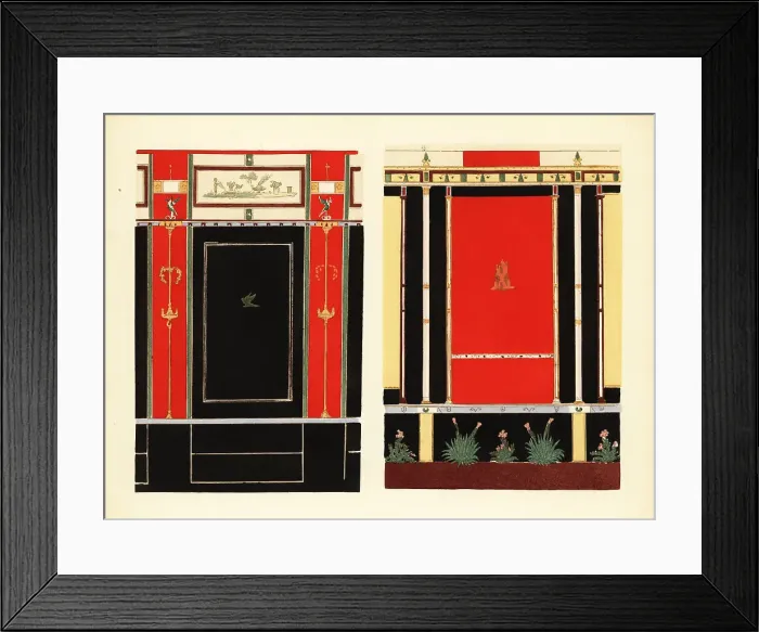 Framed Print : Panels in the Building of Eumachia, Pompeii. Egyptian style Framed Print : Panels in the Building of Eumachia, Pompeii. Egyptian style