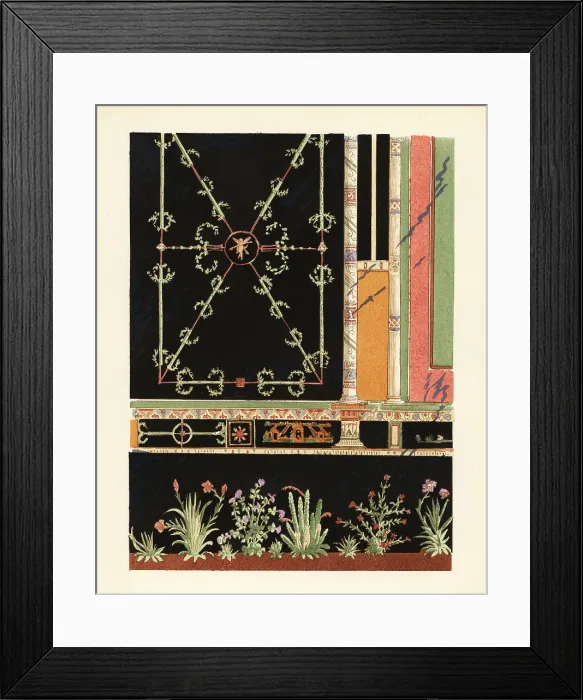 Framed Print : Panels in the House of M. Epidi Sabini, Pompeii Framed Print : Panels in the House of M. Epidi Sabini, Pompeii