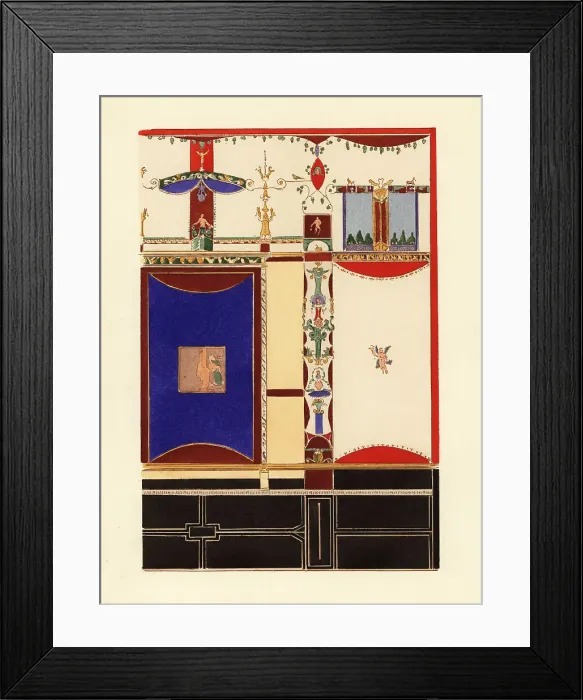 Framed Print : Panel with unique dark blue from Pompeii, early Fourth Pompeian Framed Print : Panel with unique dark blue from Pompeii, early Fourth Pompeian
