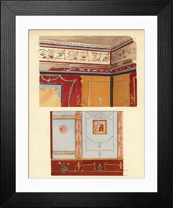 Framed Print : Frieze in a room in the Fourth Pompeian Style Framed Print : Frieze in a room in the Fourth Pompeian Style