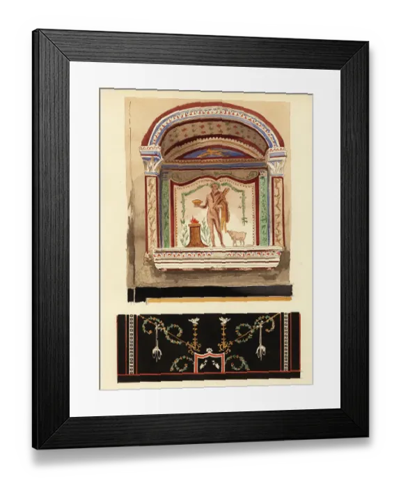 Framed Print : Lararium niche painting dedicated to Hercules, Pompeii Framed Print : Lararium niche painting dedicated to Hercules, Pompeii